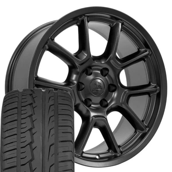 OE Wheels DG21 22x9 5 6x139 7 Satin Black Wheels 285 45 22 Ironman iMove GEN 2 SUV Tires SET