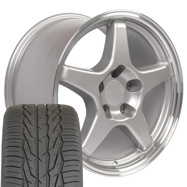 OE Wheels CV01 17x9 5 5x120 65 Gloss Silver Machined Lip Wheels 275 40 17 Toyo Extensa HP II Tires SET