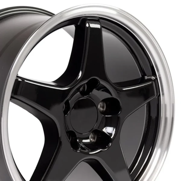 OE Wheels CV01 17x9 5 5x120 65 56et Gloss Black Machined Lip Wheel SET