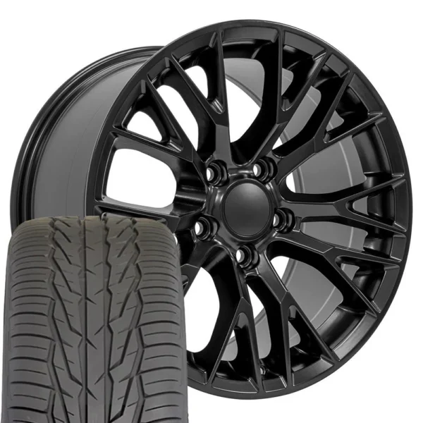 OE Wheels CV22 17x9 5 5x120 65 Satin Black Wheels 275 40 17 Toyo Extensa HP II Tires SET