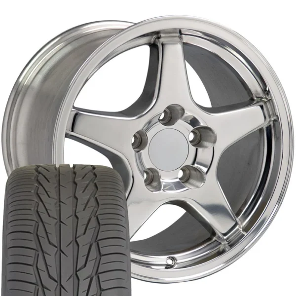 OE Wheels CV01 17x9 5 5x120 65 Polished Wheels 275 40 17 Toyo Extensa HP II Tires SET