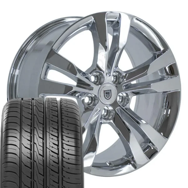 OE Wheels CA15 18x8 5 5x115 Chrome Wheels 245 40 18 Ironman iMove GEN 3 Tires SET