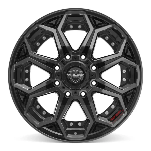 4PLAY 4P80R 20x10 8x170  24et Gloss Black Brushed with Tinted Clear Wheel SET