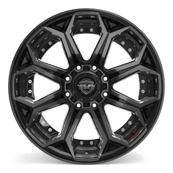 4PLAY 4P80R 22x12 8x180  44et Gloss Black Brushed with Tinted Clear Wheel SET