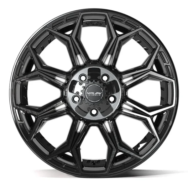 4PLAY 4P83 20x9 5x127 + 5x139 7 0et Gloss Black Brushed with Tinted Clear Wheel SET