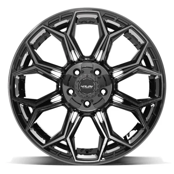 4P83 Gloss Black Brushed with Tinted Clear