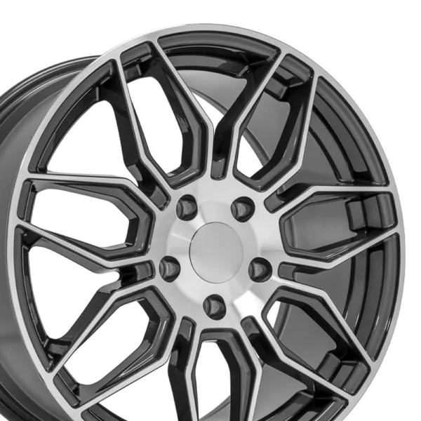 OE Wheels CV03 18x8 5 5x120 65 52et Gloss Gunmetal Machined Wheel SET