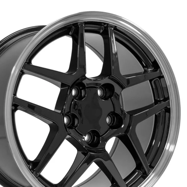 OE Wheels CV04 17x9 5 5x120 65 54et Gloss Black Machined Lip Wheel SET