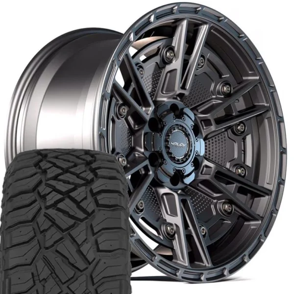 4PLAY 4PS01 17x9 5x127 + 5x139 7 Satin Black Wheels 33x12 50 17 Sailun TerraMax RT Tires SET