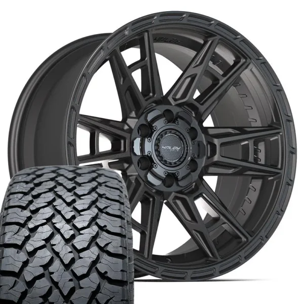 4PLAY 4PS20 20x9 6x135 + 6x139 7 Satin Black Wheels 275 55 20 TBB TS 37 AT Tires SET