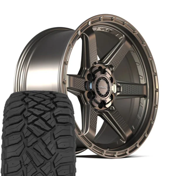 4PLAY 4PS63 17x9 6x135 + 6x139 7 Satin Bronze Wheels 33x12 50 17 Sailun TerraMax RT Tires SET