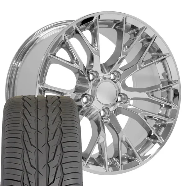 OE Wheels CV22 17x9 5 5x120 65 Chrome Wheels 275 40 17 Toyo Extensa HP II Tires SET
